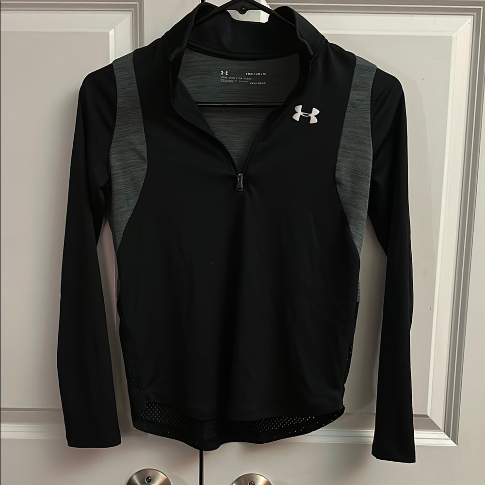 Under Armour Black and Gray HeatGear Pullover